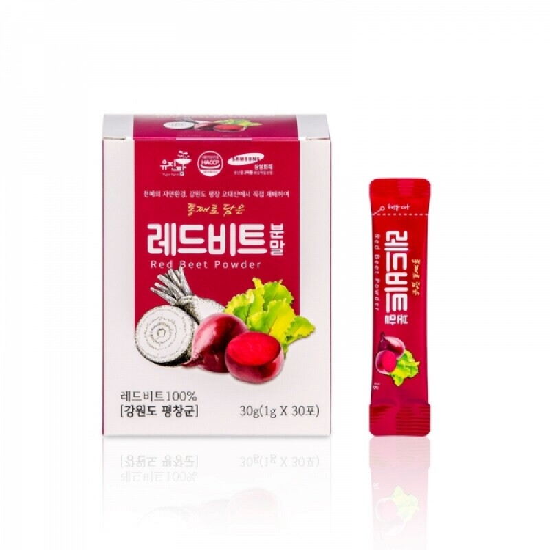 강원더몰,유진팜 레드 비트분말 비트 가루 스틱 X 30개입  [원산지:국산(강원도 평창군)]