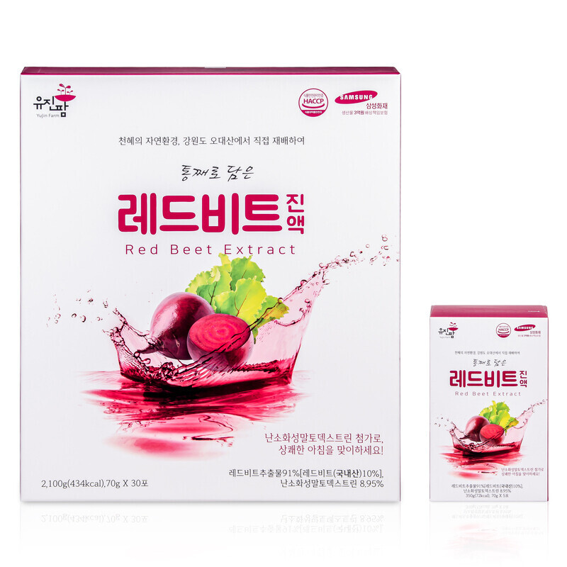 평창몰,유진팜 레드 비트진액 비트즙 비트 주스 쥬스 70ml X 30개입 [원산지:국산(강원도 평창군)]